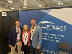(left to right) Donny Hill, Ashley Simpson, and Kendall Guaglianone of IAS at AANA 2023